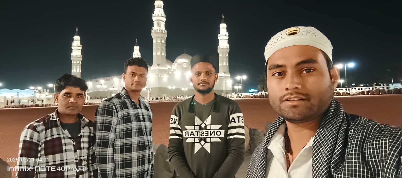 Al Nawaz pilgrims outside holy mosque